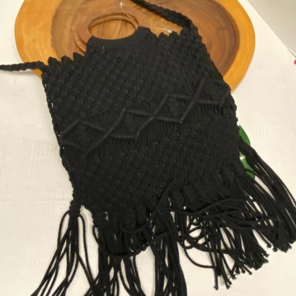 Danielle Nicole Woven Boho Macrame Tote Shoulder Bag - Picture 3 of 9